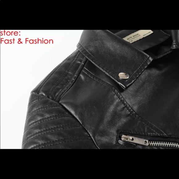 Motorcycle faux leather jacket - Picture 4 of 6